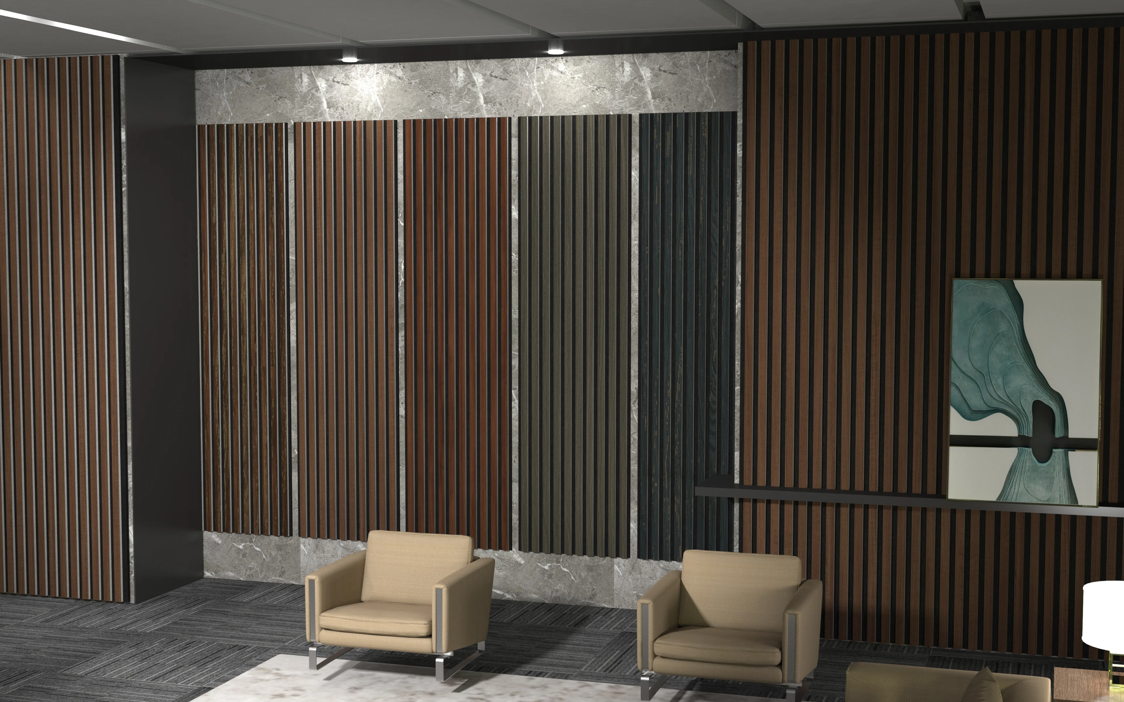 Free Sample Polyester Felt Environmental Protection Curved Wall Panels Large Conference Hall