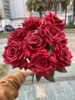 9 cabezas de diamante rosa roja