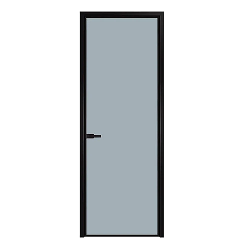 Black Frame Glass Bathroom Door