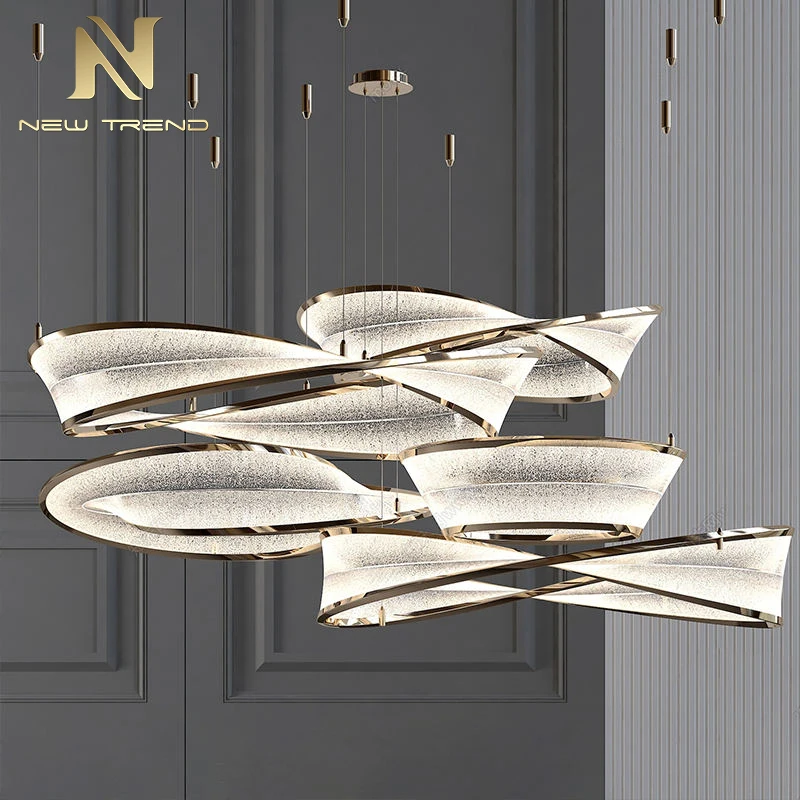 CPL-412 Modern Simple Circular Creative Hotel Lobby Living Room Dining Villa Hollow Luxury LED Chandelier