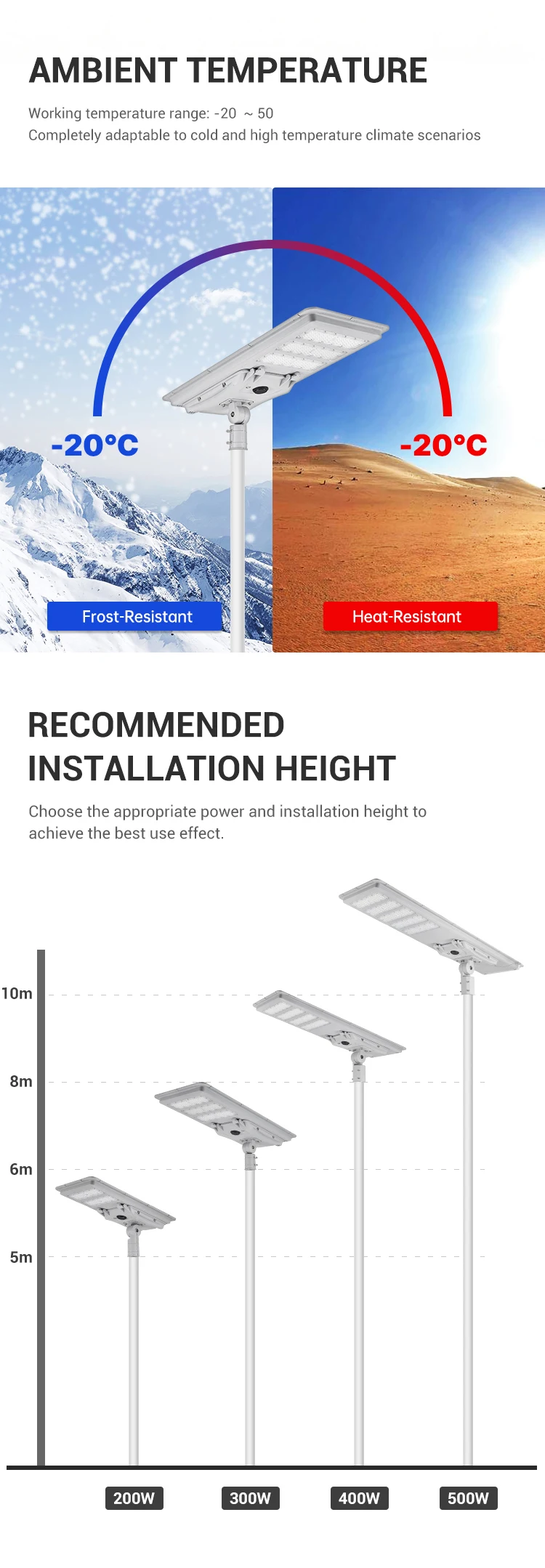 Aluminum Integrated Streetlight IP65 Outdoor 300W 400W 500W All In One Led Solar Street Lamp
