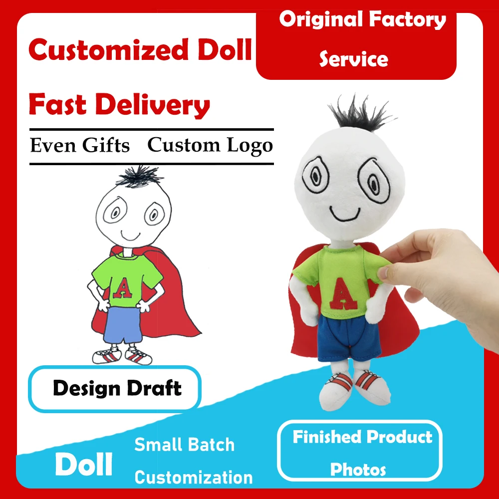 High quality Promotional Custom made Stuffed Cartoon Animal Customization make your own OEM plush soft toys