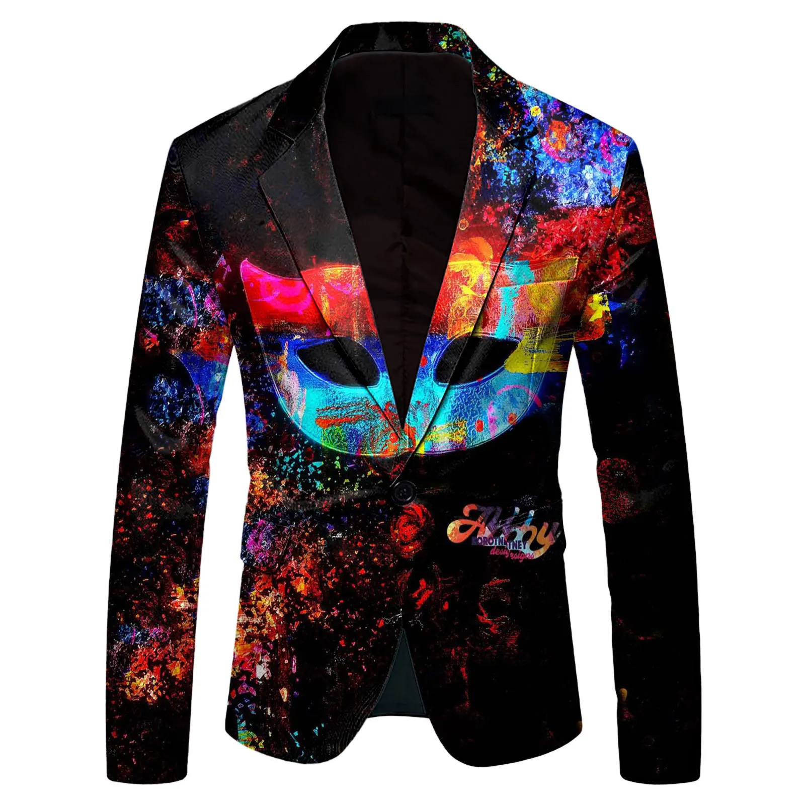 New Fashion Single Breasted Novelty Printing Design Party Prom Blazer for Men Designer Mens Suit Jacket_voghion.com