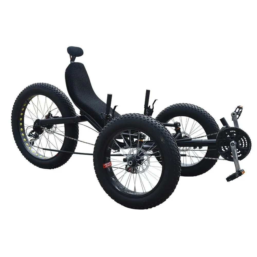 Front Two Wheel Adult Travel Recumbent Fat Tire Electric Bike Folding Frame Rear Hub Motor Race Use Recumbent Trike