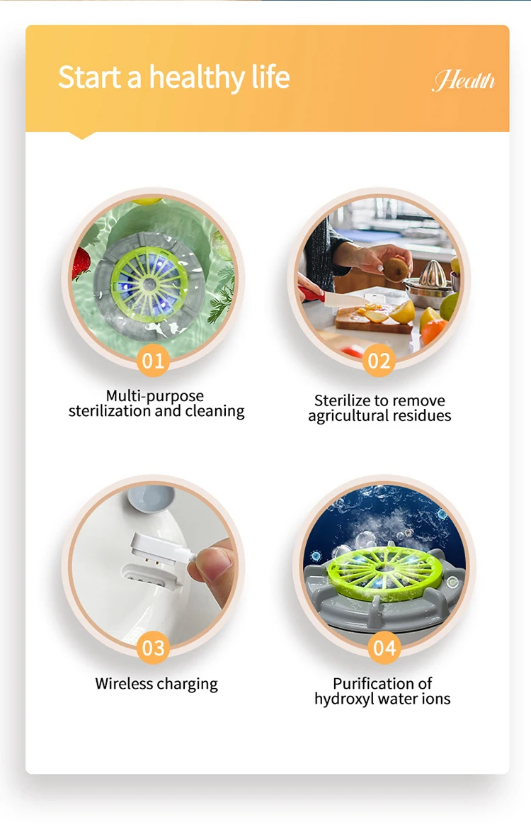 High Quality Fruit and Vegetable Washing Machine Pesticide Residue Removal Fruit Cleaner Device Fruit Purifier