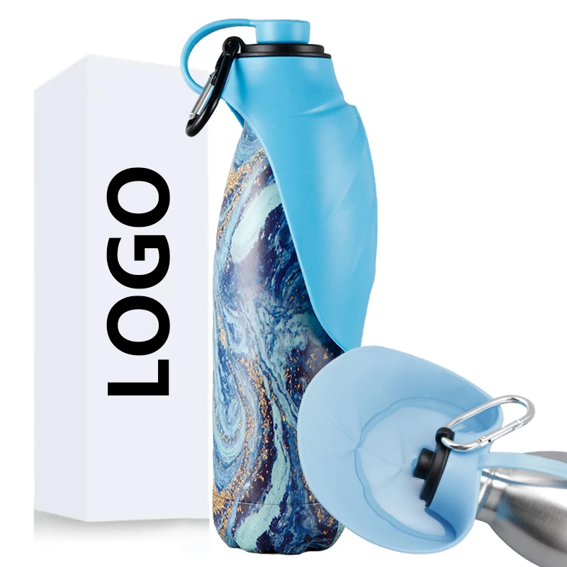 304 Stainless Steel Dog Water Bottle Dog Bowl Water Dispenser Hiking