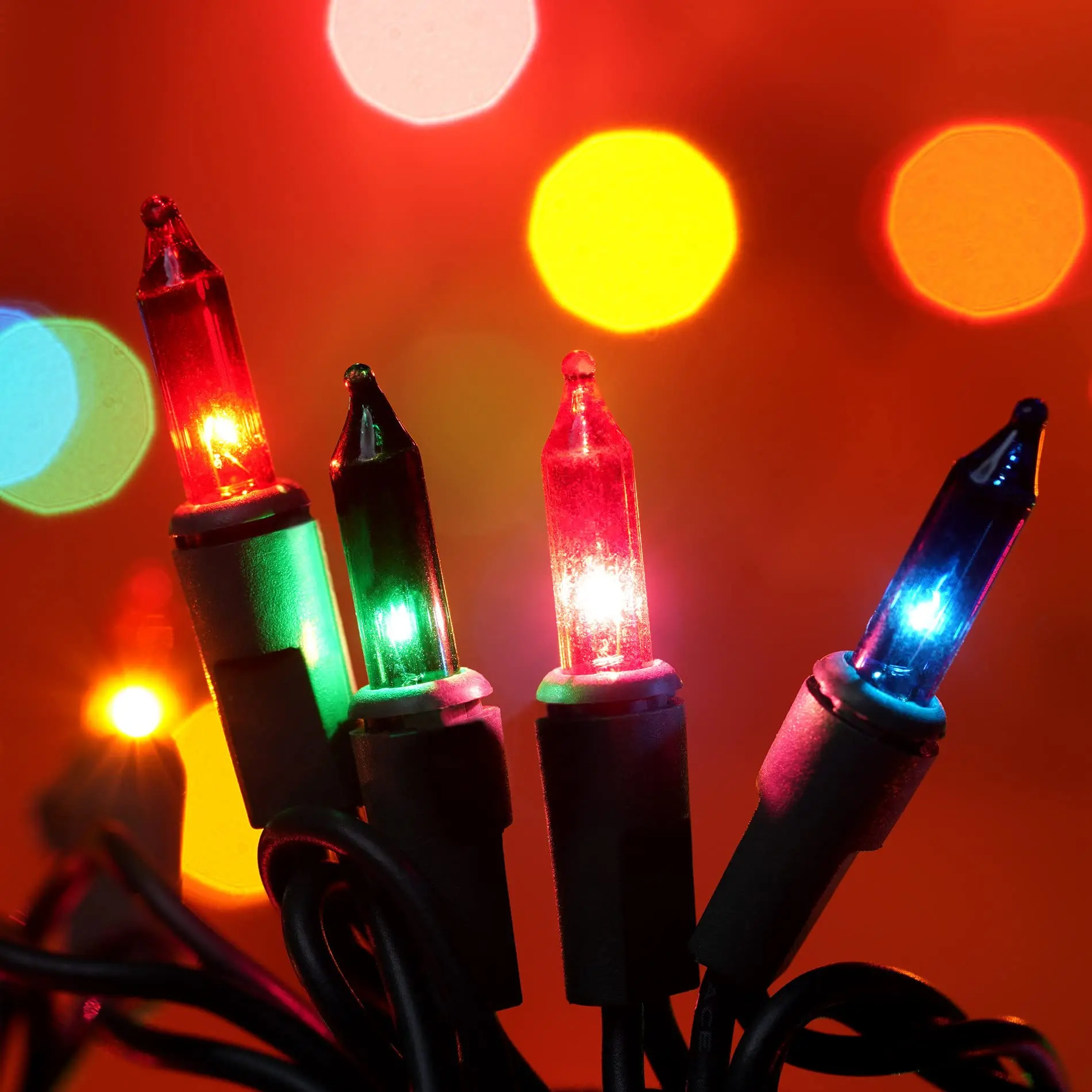 Twinkle Multi Color Christmas Mini String Lights 20 Feet 100 LEDs for Holiday Tree Decoration Indoor Outdoor Fairy UL Certificat