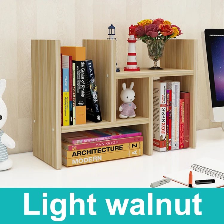 Pink Beautiful Desktop Counter Top Bookshelf Storage Rack Shelf Book Holders MDF Organizer
