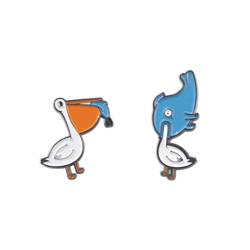 Small Quantity Cute Funny Bird Soft Enamel Pelican Pin Badge - Buy Soft  Enamel Pelican Pin Badge Product on 