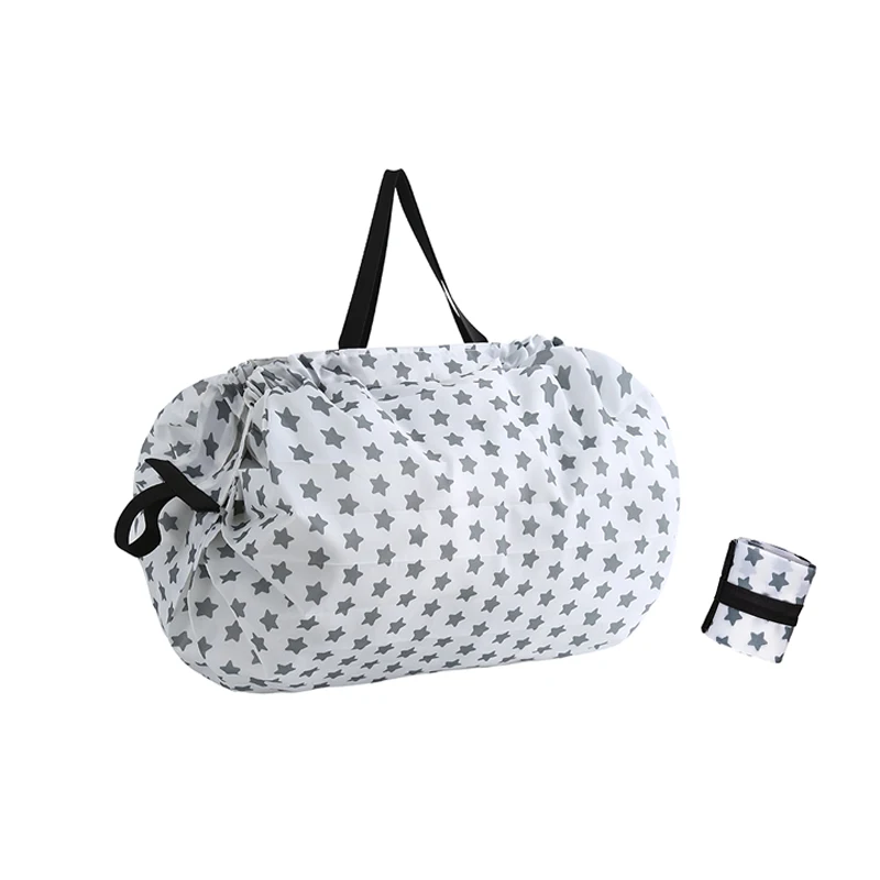 Wholesale Custom Folding Pocket Tote Bags Printed Polyester Foldable Grocery Bag Roll up Portable Shopping Bags