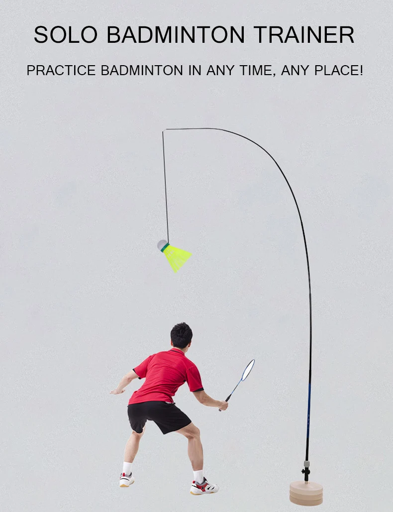 Abracing Badminton Trainer Rebound Exercise Training Auxiliary Equipment Portable Badminton Trainer 