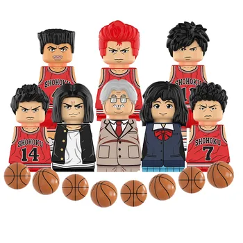 Slam Dunk Mini Figures Japanese Anime Characters Building Blocks Sakuragi Hanamichi SHOHOKU Basketball Team Cartoon Assemble Toy