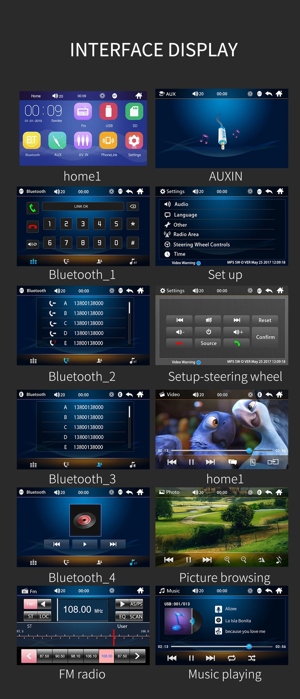 Bestree auto electronics hot sale 7 inch double din car stereo with BT AUX head unit car 2 din car radio