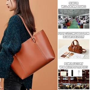 Factory Wholesale Women's Retro Leather Handbag OEM/ODM Customized High-quality Single Shoulder Bag for Ladies Student Tote Bag
