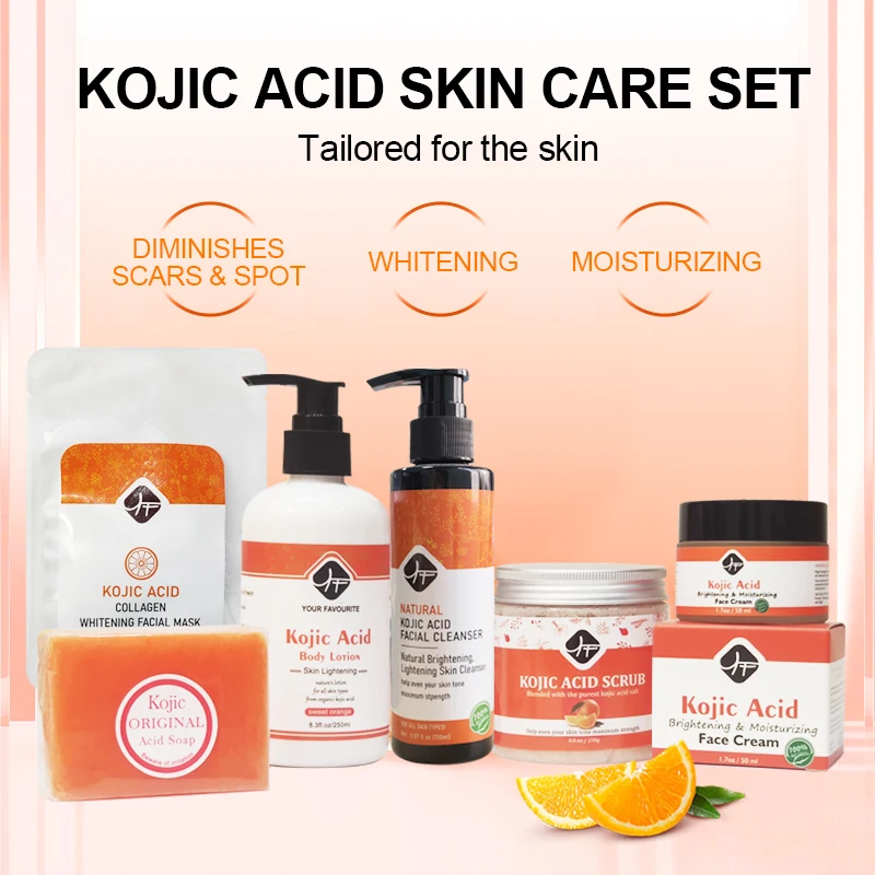 Private Label Whitening Kojic Acid Soap Face Wash Cream Remove Dark Spots Kojic Acid Body Lotion