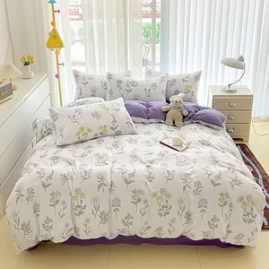 Wholesale Hot Sale Fashion Designers Flower Printed Sheets Luxury Full Size Home Bedding Set