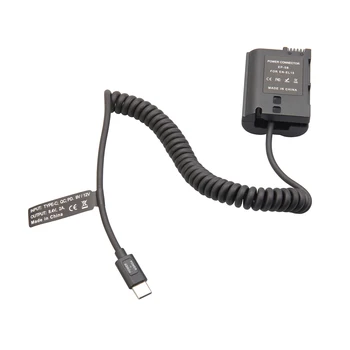 Decoded Type C EN-EL15 EP5B EP-5B DC Coupler with Spring Cable for Nikon V1 D7200 D7100 D7000 D810A D800E D850 D750 D610 D600
