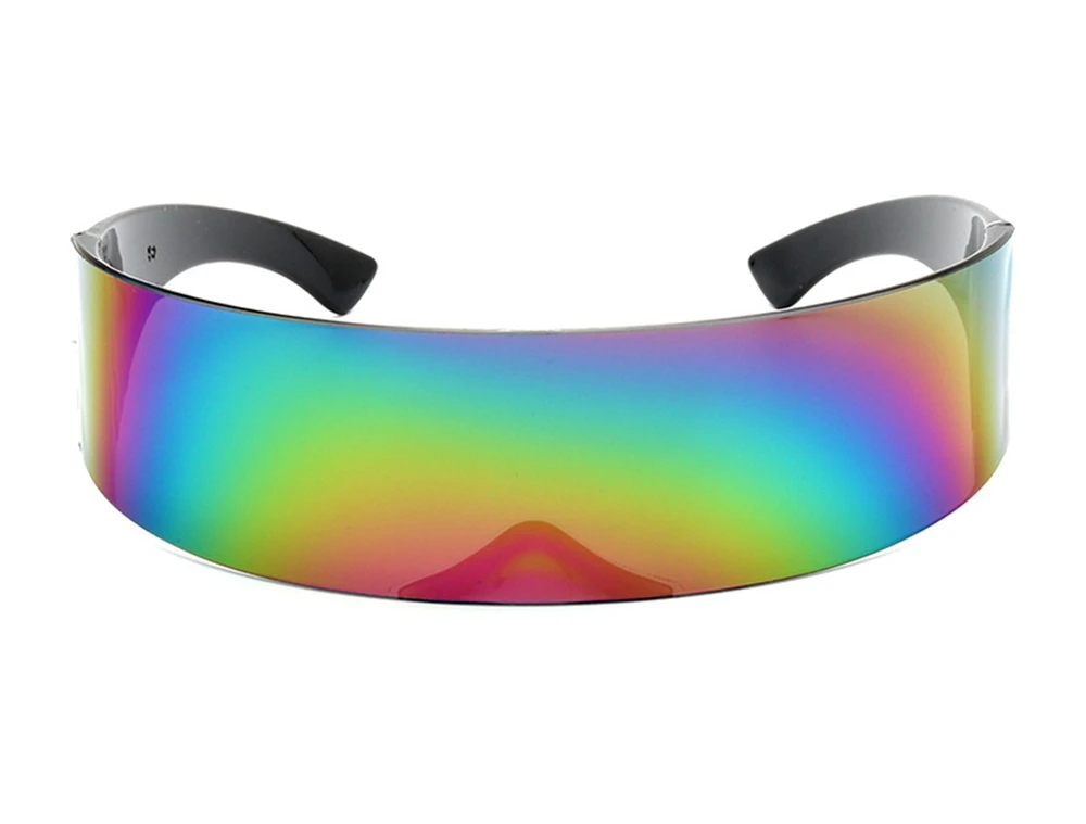 Gafas de sol futuristas unisex de gran tamaño escudo marco espejo lente UV  400