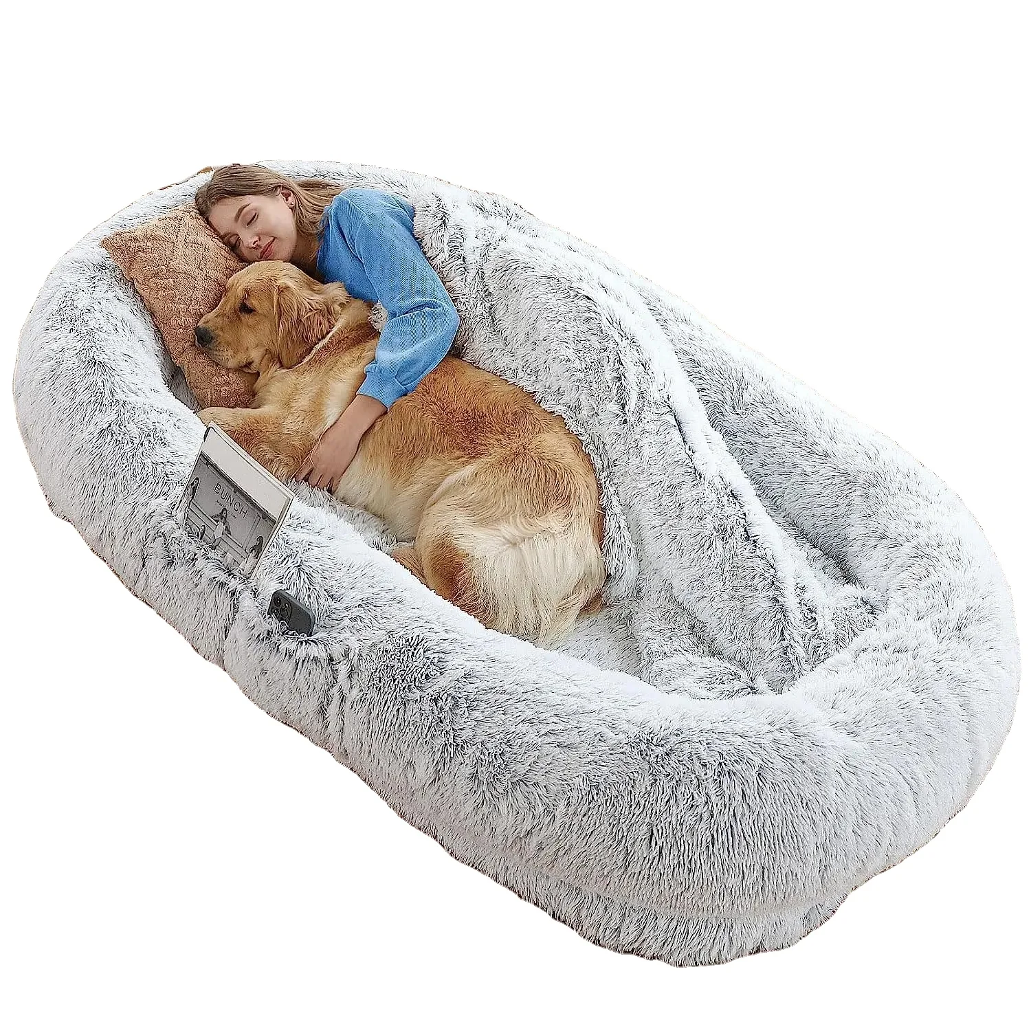 Factory Direct Sale Human Dog Bed Human Size Washable Faux Fur Human Dog Bed for You and Pets Human Dog Beds.
