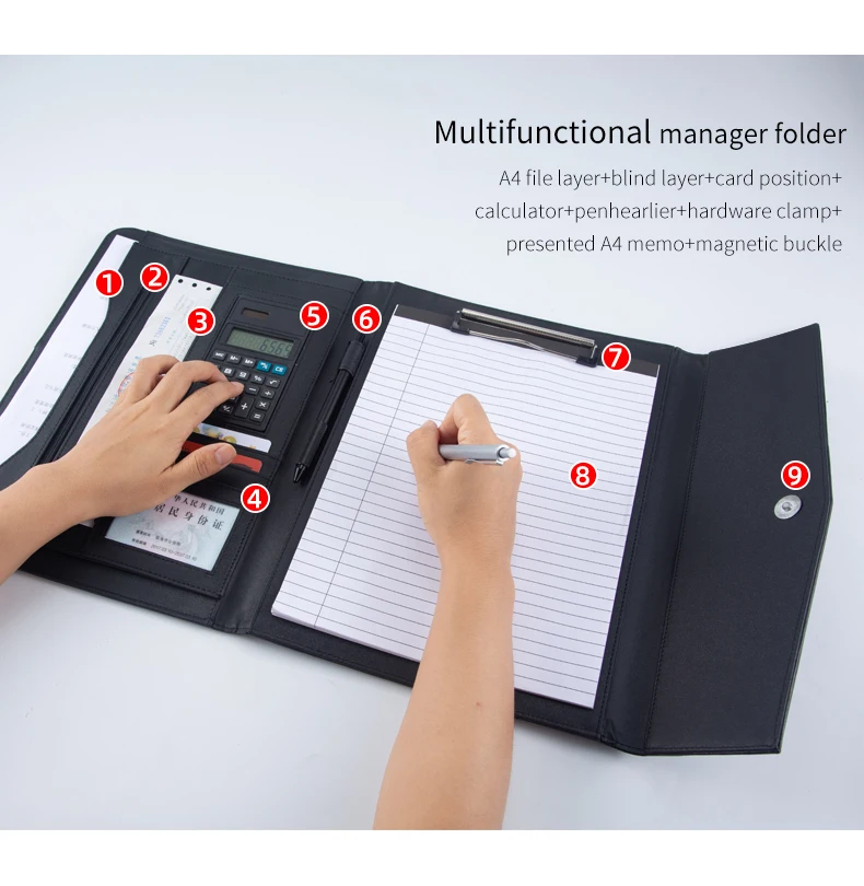 
Деловая трехскладная папка-конверт для документов, папка-портфель из искусственной кожи с магнитной застежкой 
