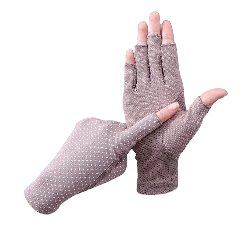 new dots sunblock fingerless gloves non-slip