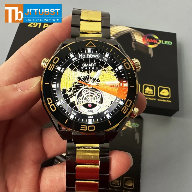 Z91 ProMax Smart Watch 2024 AMOLED Z91 Pro Max Stainless Steel Round Smartwatch for Men Watch