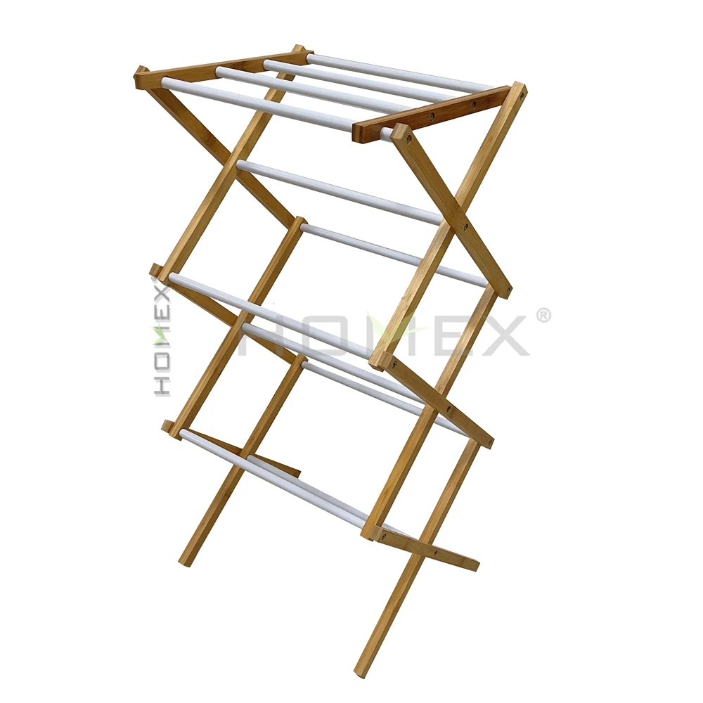 Folding Wooden Clothes Drying Rack Dry Laundry And Hang Clothes