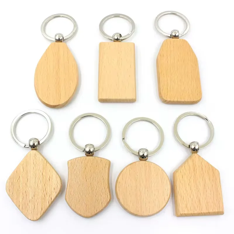 Keyring Engraved Custom Shape Plain Houten Sleutelhanger Wooden Key Chain Surfboard Blank Wood Keychain