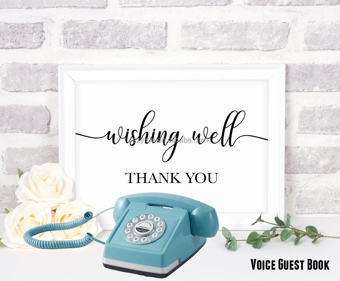 Customized Audio Voice Guest Book Wedding Phone Birthday Party Ceremony Reception Welcome Audio Guestbook Vintage Antique Phone