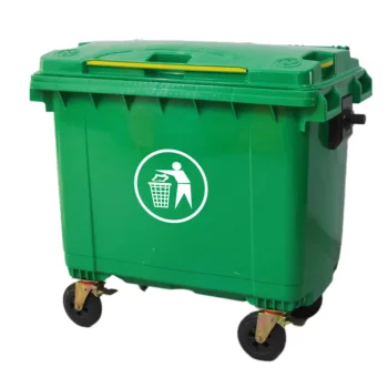 Outdoor 660 L Wheelie Commercial Size HDPE Polyethylene Waste Bins Rectangular Wastebin