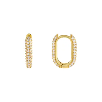 SP Ins Gold Plated Small Huggie Hoop Diamond Jewellery Earrings Trendy Zircon CZ Jewelry Korean Earring For Women