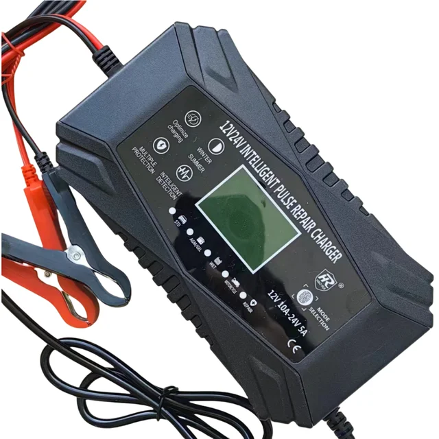Digital display 12v charger intelligent 7 stage lead acid battery charger 6a automatic battery charger for agm wet battery