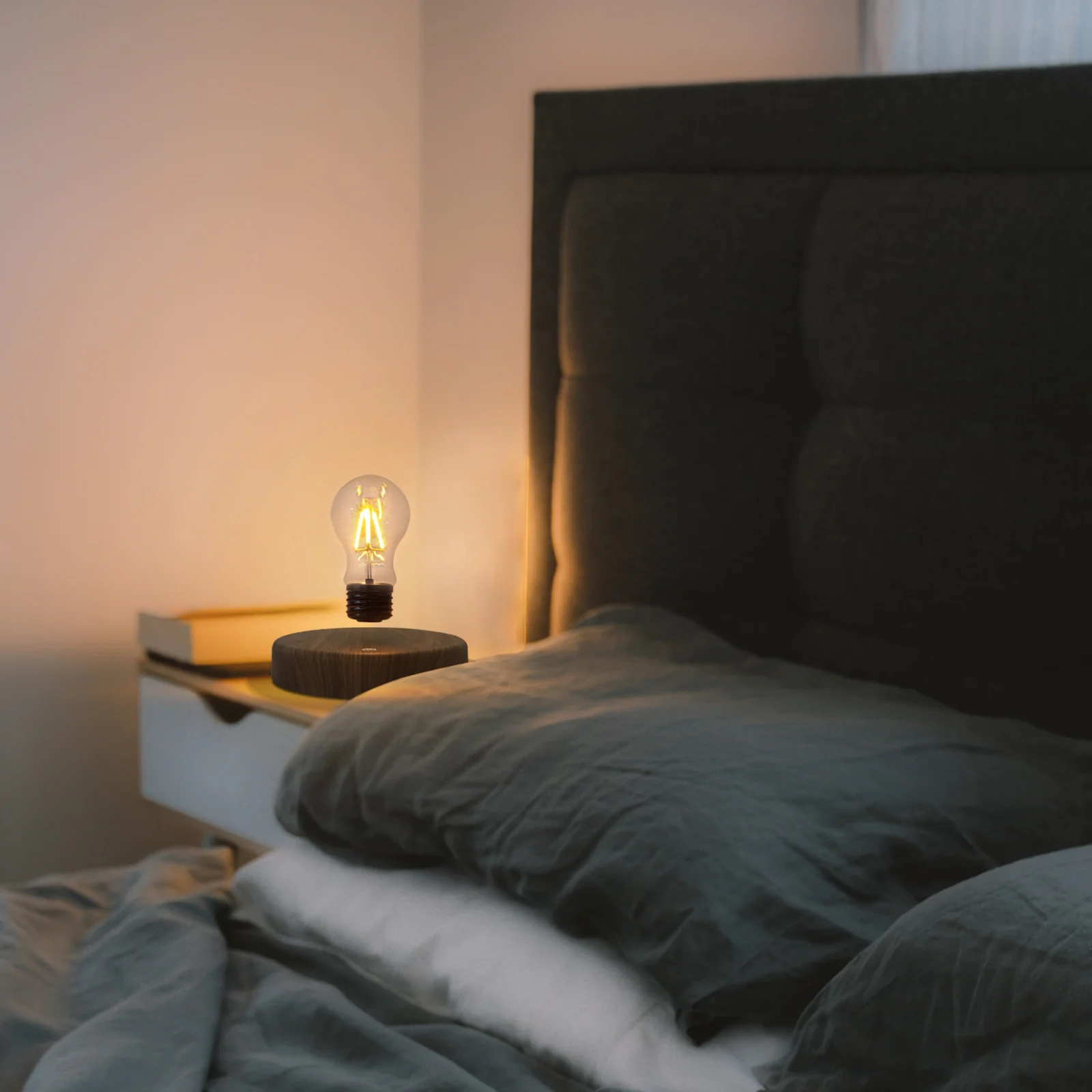 Новый дизайн, светильники, деревянная основа, магнитная левитирующая лампа, плавающая настольная лампа