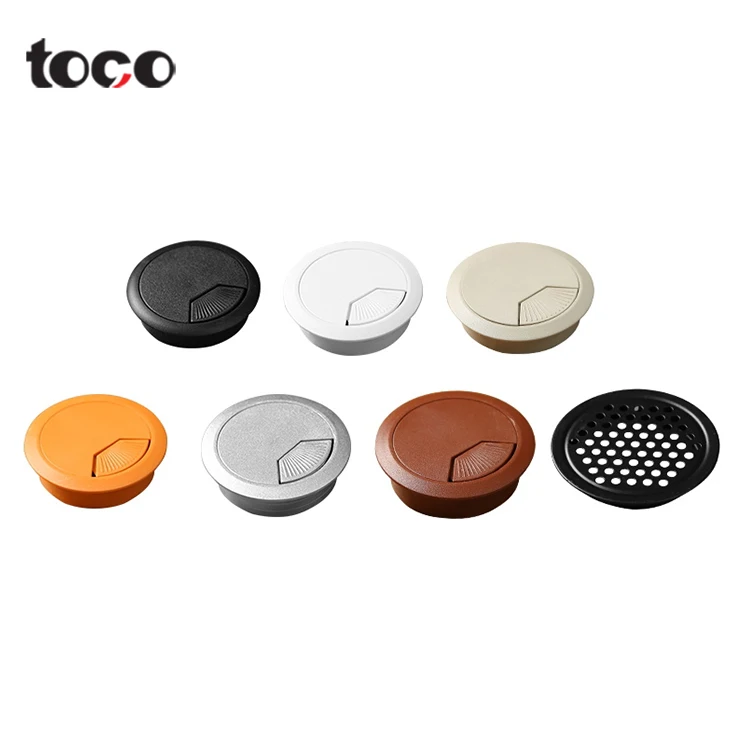 Toco OEM Desktop Plug Wire Cover Cable Hole Cord Computer Desk Wire Grommet 60mm 1 Inch Plastic Desk Grommet Modern