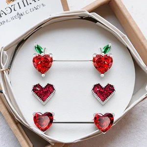 Stainless Steel Nipple Ring With Red Heart CZ Body Piercing Jewelry Wholesale Fashion Nipple Piercing Jewelry 2026 New Trendy