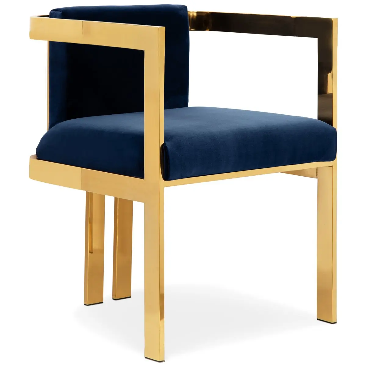 velvet brass dining chair