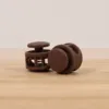 Dark brown 17mm - 17mm - round - dark coffee color