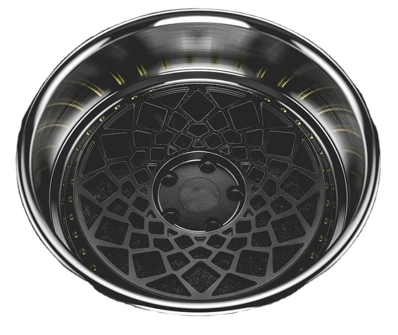 PENGZHEN Mesh Design Custom Hyper Black Deep Dish 2 Piece Forged Wheel for Any Car