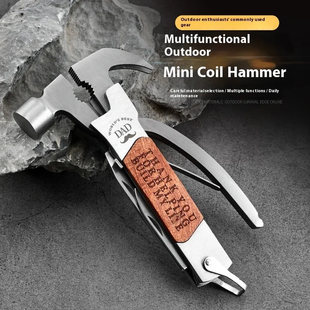Portable Mini Multifunctional Nail Hammer for Outdoor Camping & Emergency Use Household Combination Tool