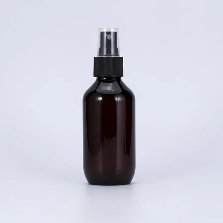 Long Neck 100ml 200ml 500ml Amber PET Plastic Pump Bottles for Shampoo Lotion Face Masks Skin Care Serum