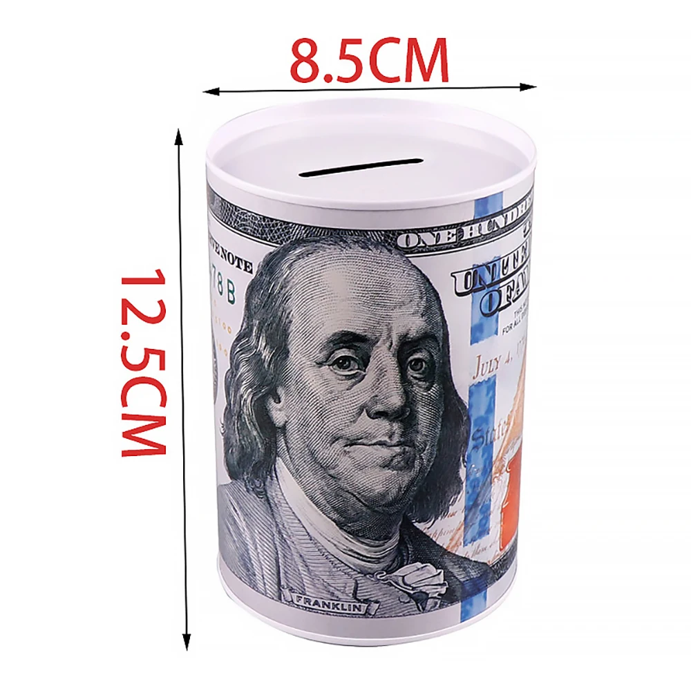 Wholesale Custom Logo Design Kids Gift Different Country Money Pattern Saving Money Box Piggy Bank Tin Coin Bank