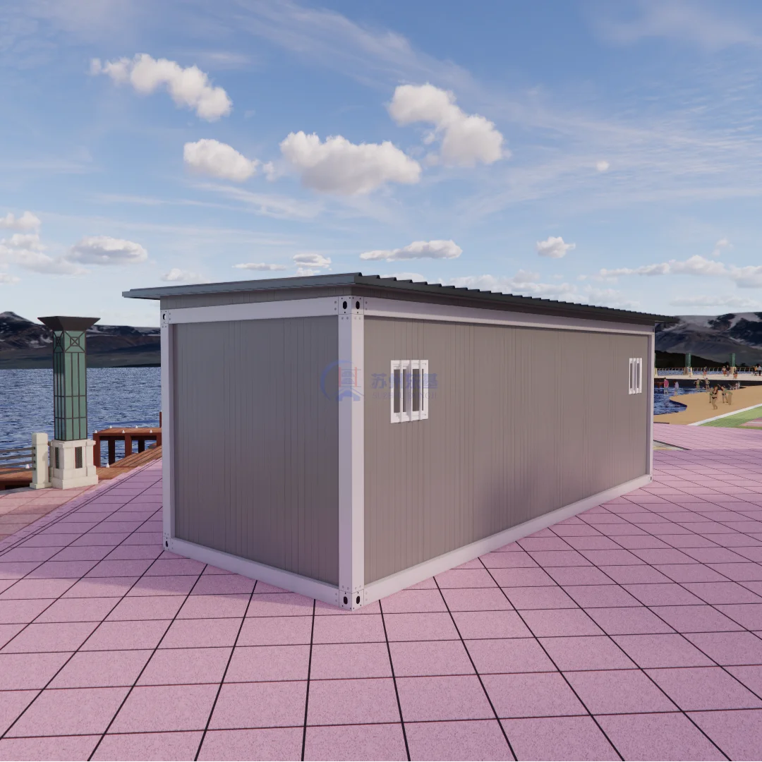 منزل حاويات معياري فاخر جاهز بحجم 20 قدم و40 قدم، منزل حاويات غرفة نوم واحدة ومطبخ وحمام مع منزل