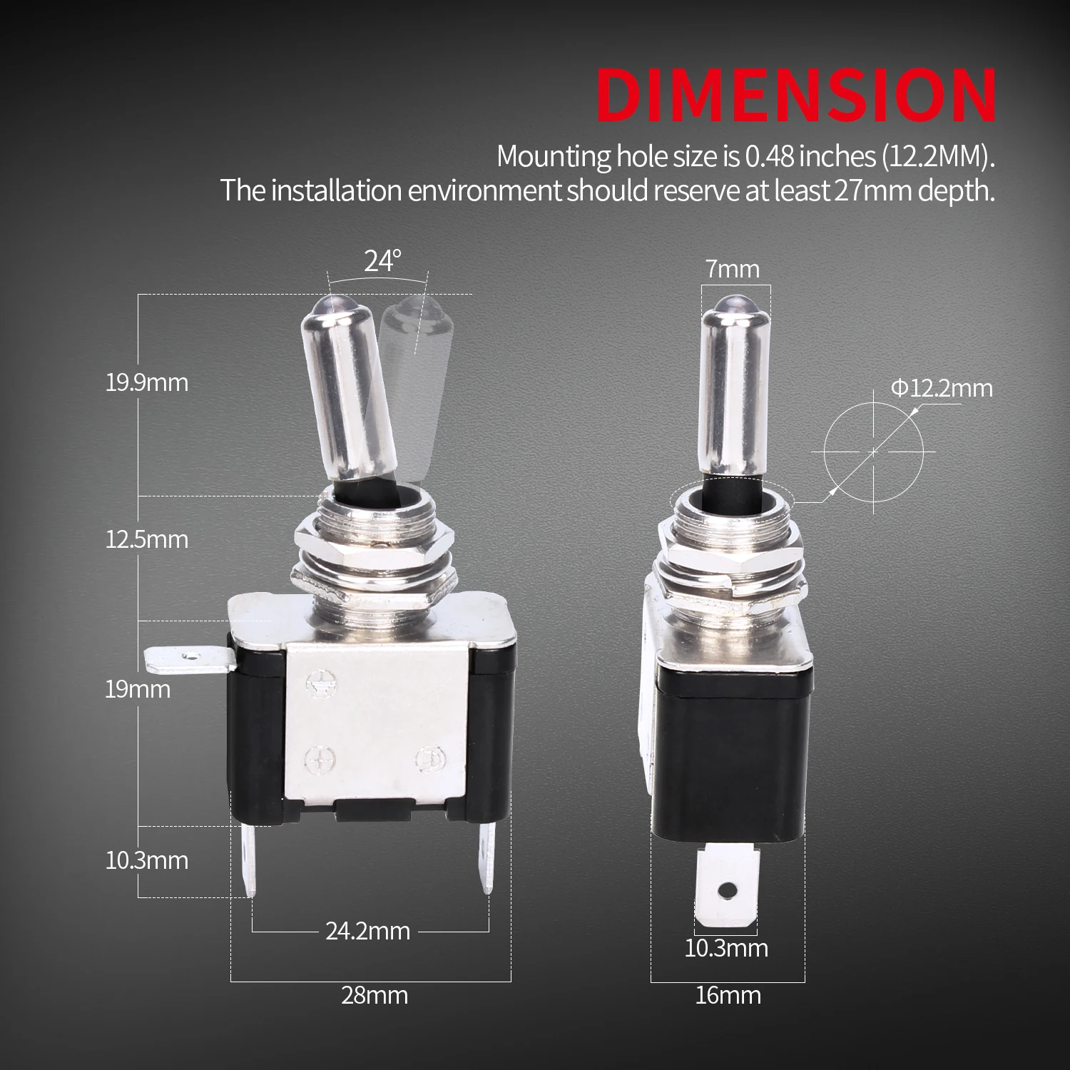 Auto 12v 20a Heavy Duty Led Toggle Switch 3pin Toggle Switches Spst On ...