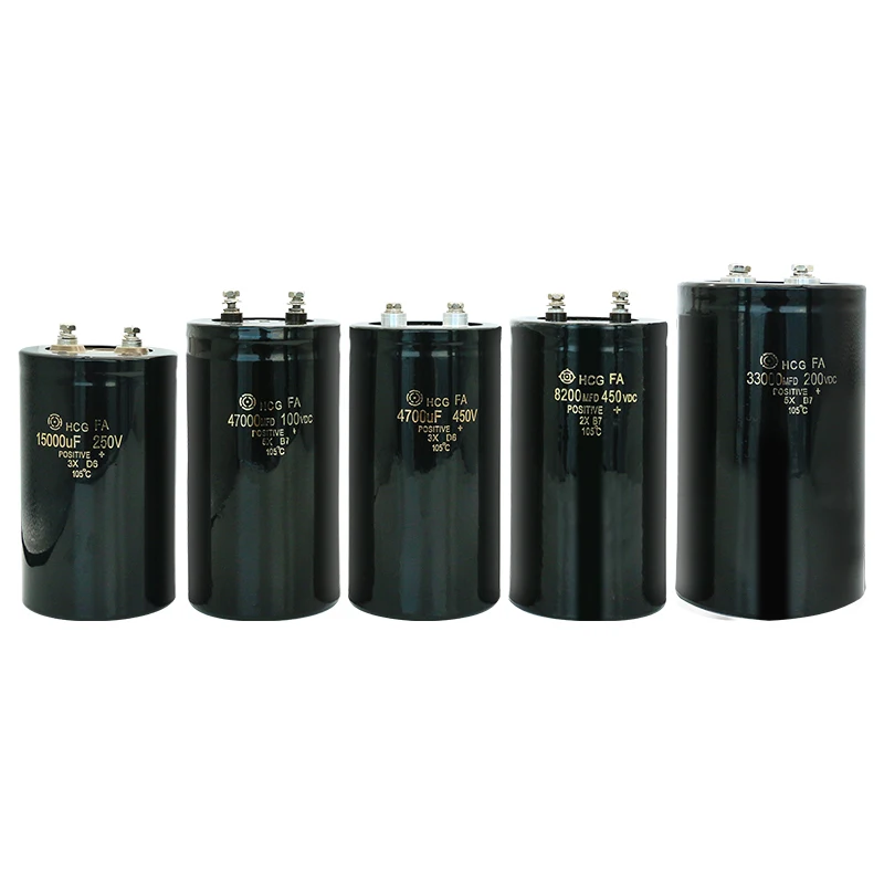 トップ耐久性コンデンサ68000uF 10000uF 63V 160V電源ネジ端子電解