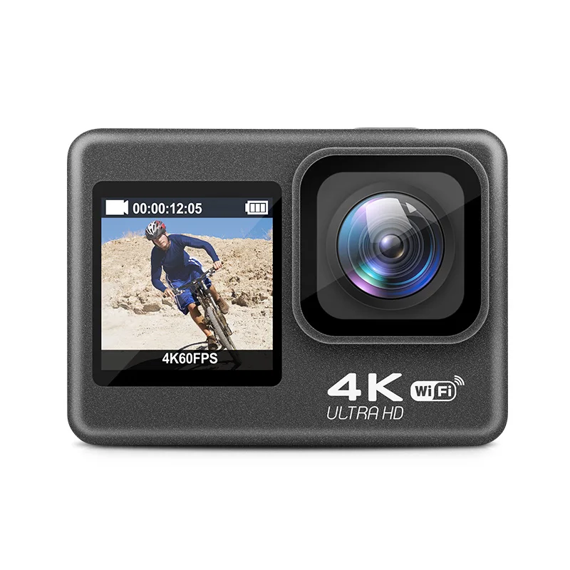 AIKER 4K Actiecamera – 60 Fps, WiFi, Dubbel Touchscreen, 30 Meter Waterdicht, EIS-stabilisatie En 130° Groothoek – Ideaal Voor Sport En Avontuur 2 miniatura