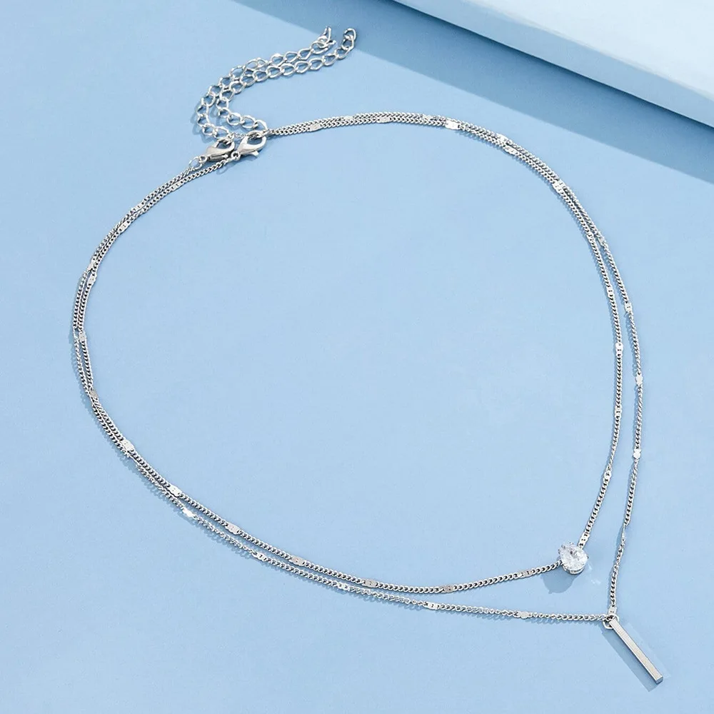 2023 new Luxury Long Crystal Couple Necklace Wedding Valentine Necklace Water Droplets Necklace for Woman girl