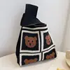 Handbag with four little bears-black