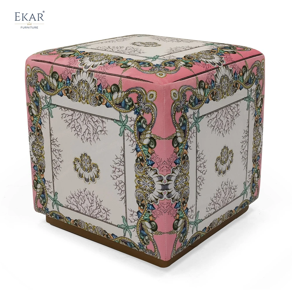 Comfortable Stool Ottoman Upholstered Living Room သေးငယ်သောထည် Square Seat Stool Shoe Replacement Stool Pier