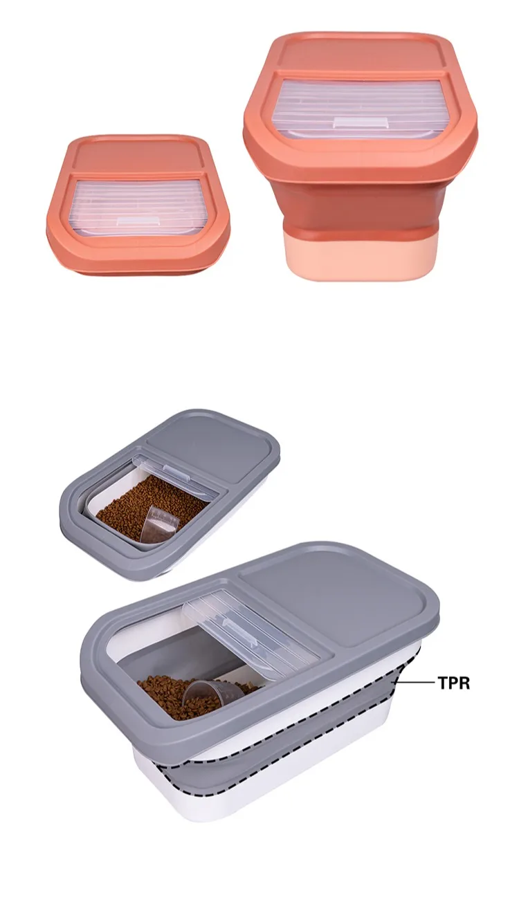 Manufacturer Wholesale Foldable Orange Yellow Grey Dog Pet Food Storage