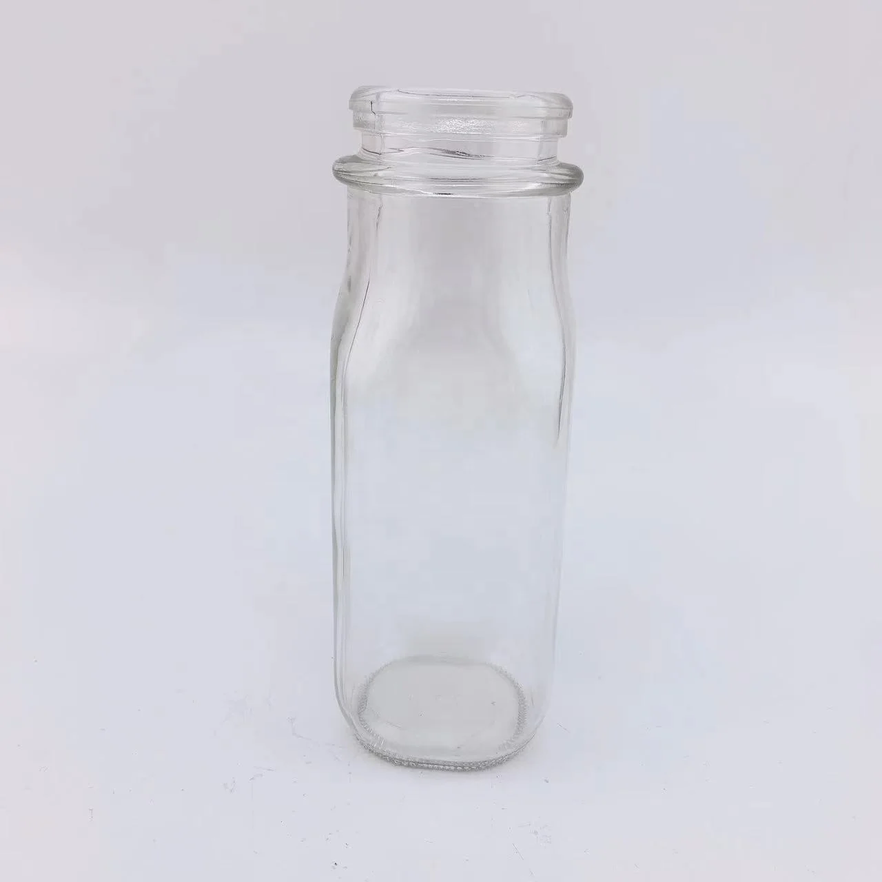 Source Shanghai 12 Oz Square Glass Milk Bottle with Lids- Perfect